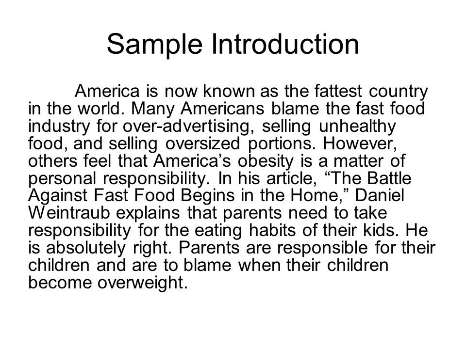 Obesity Epidemic in America: Who is to Blame? Essay Sample